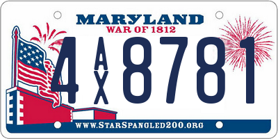 MD license plate 4AX8781
