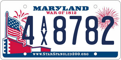 MD license plate 4AX8782