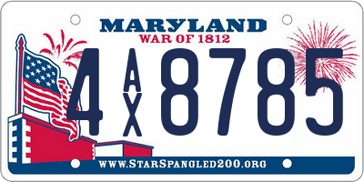 MD license plate 4AX8785