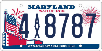 MD license plate 4AX8787