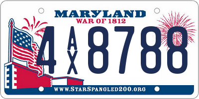 MD license plate 4AX8788
