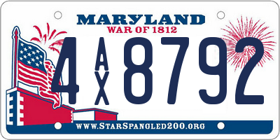 MD license plate 4AX8792