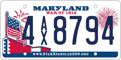 MD license plate 4AX8794