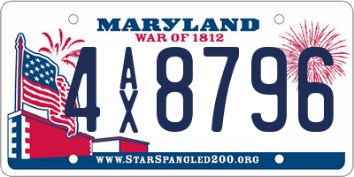 MD license plate 4AX8796