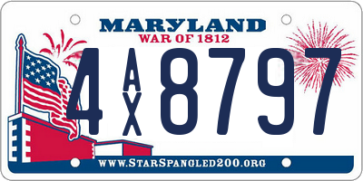 MD license plate 4AX8797