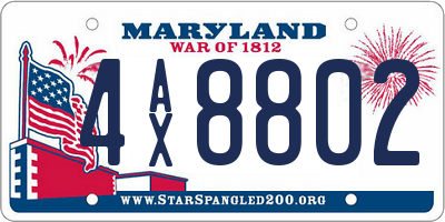 MD license plate 4AX8802