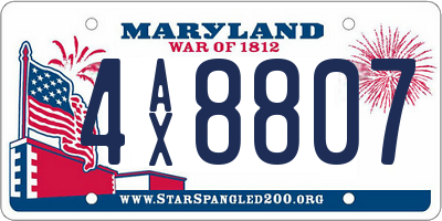 MD license plate 4AX8807