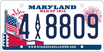 MD license plate 4AX8809