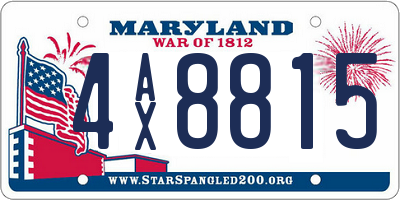 MD license plate 4AX8815