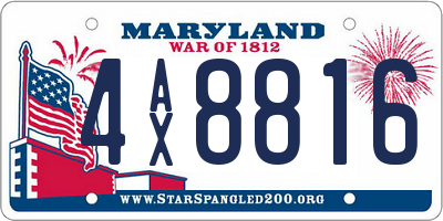 MD license plate 4AX8816