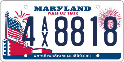 MD license plate 4AX8818
