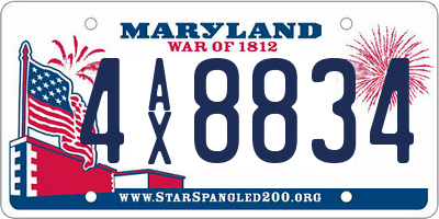 MD license plate 4AX8834