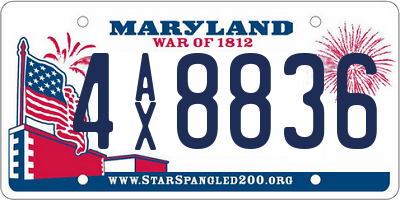 MD license plate 4AX8836