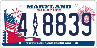 MD license plate 4AX8839