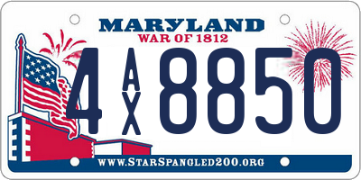 MD license plate 4AX8850