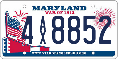 MD license plate 4AX8852