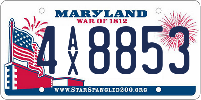 MD license plate 4AX8853