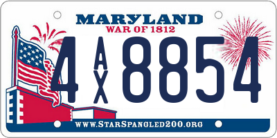 MD license plate 4AX8854