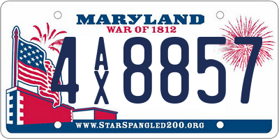 MD license plate 4AX8857