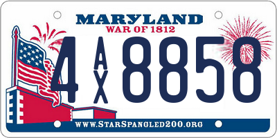 MD license plate 4AX8858