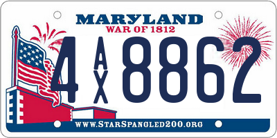MD license plate 4AX8862