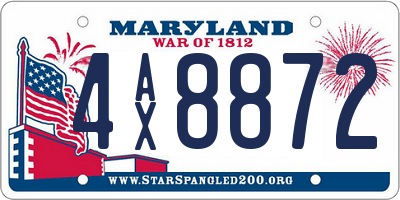 MD license plate 4AX8872