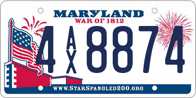 MD license plate 4AX8874