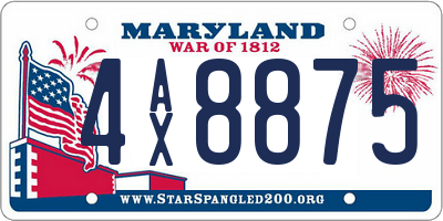 MD license plate 4AX8875