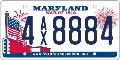 MD license plate 4AX8884