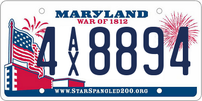 MD license plate 4AX8894