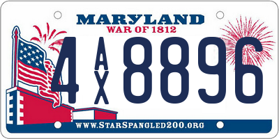 MD license plate 4AX8896