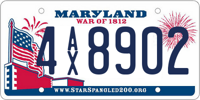MD license plate 4AX8902