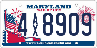 MD license plate 4AX8909