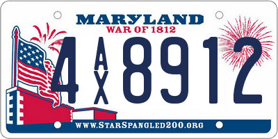 MD license plate 4AX8912