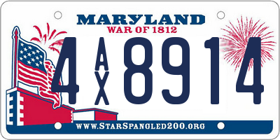 MD license plate 4AX8914