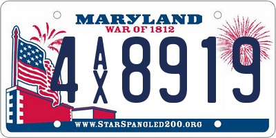 MD license plate 4AX8919