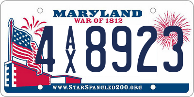 MD license plate 4AX8923