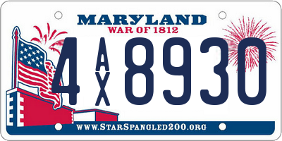 MD license plate 4AX8930
