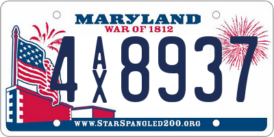 MD license plate 4AX8937