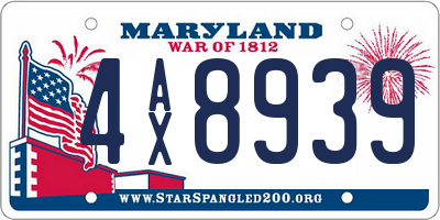 MD license plate 4AX8939