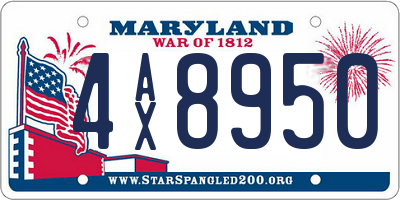 MD license plate 4AX8950