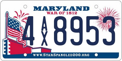MD license plate 4AX8953
