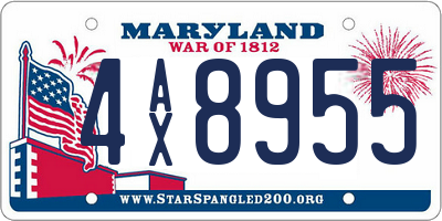 MD license plate 4AX8955