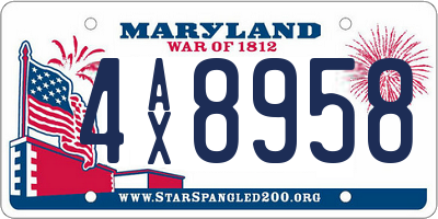 MD license plate 4AX8958