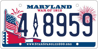 MD license plate 4AX8959