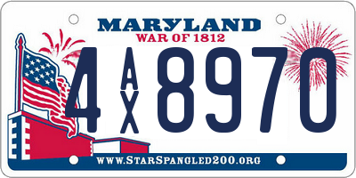 MD license plate 4AX8970