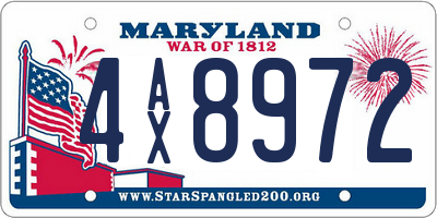 MD license plate 4AX8972