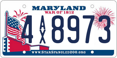 MD license plate 4AX8973