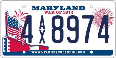 MD license plate 4AX8974
