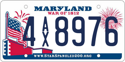 MD license plate 4AX8976